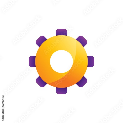 Gear icon for websites and apps,abstract color