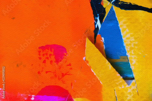 Colorful scratched grunge texture. Dry oil strokes background. Design pattern.