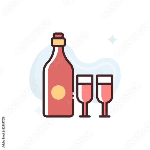 Drink Vector Icon Filled Outline Style Illustration.