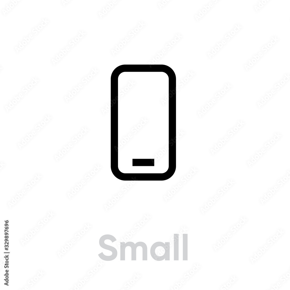 Tech specs small phone icon. Editable line vector. Tech specs small phone icon. Editable line vector.