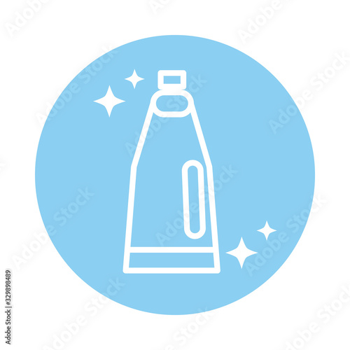 cleaning, bottle detergent or shampoo product domestic hygiene block color style icon