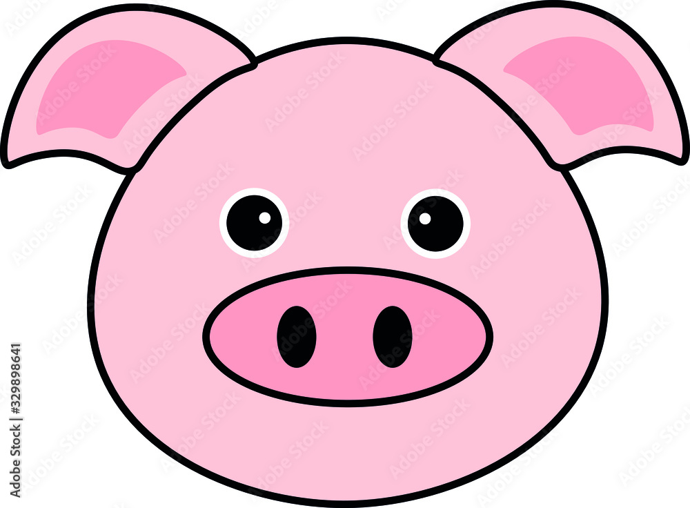 pig on white background for apps and websites pig on white background for apps and websites