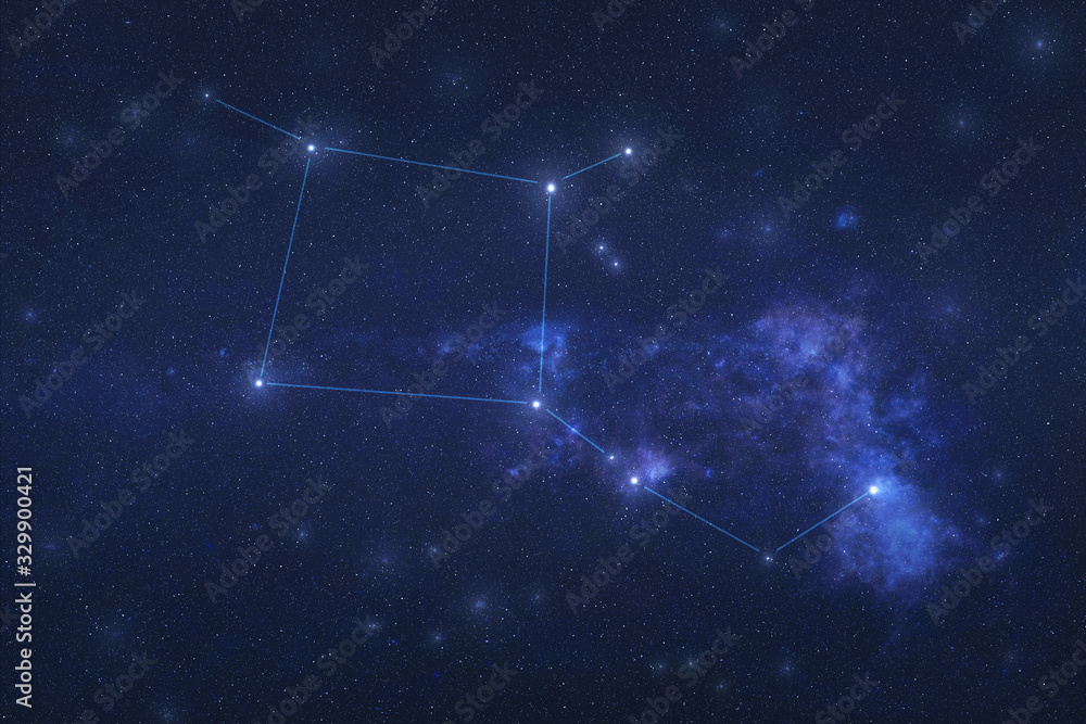 Pegasus Constellation in outer space. Pegas constellation stars with constellation lines.. Elements of this image were furnished by NASA