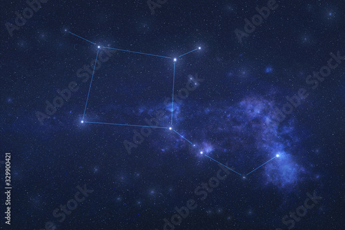 Obraz na płótnie Pegasus Constellation in outer space. Pegas constellation stars with constellation lines.. Elements of this image were furnished by NASA w salonie
