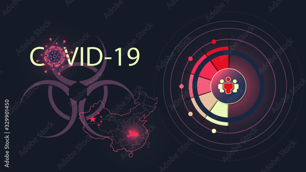 Coronavirus 2019-nCoV infographic, Coronavirus in China. Novel coronavirus (2019-nCoV), CoV infographics elements with symptoms