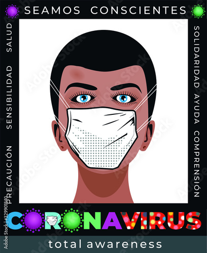 Persona con máscara de protección respiratoria. Coronavirus photo