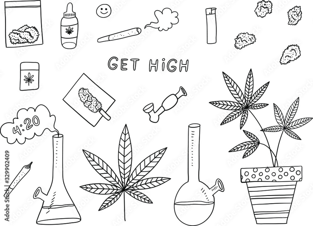 Smoking Weed Black And White