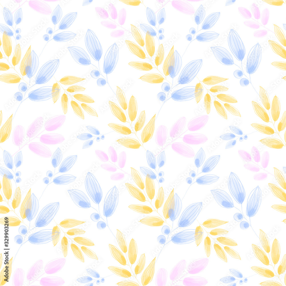 Delicate twigs watercolor digital art seamless pattern on white background. Print for cards, invitations, weddings, banners, posters, fabrics, wrapping paper, packages, web design. Delicate twigs watercolor digital art seamless pattern on white background. Print for cards, invitations, weddings, banners, posters, fabrics, wrapping paper, packages, web design.