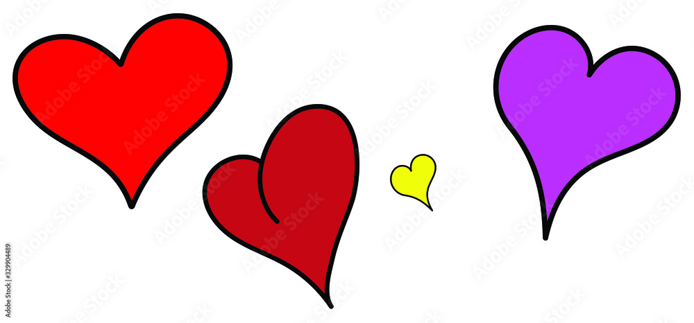 set of heart shape for love concept. vector illustration