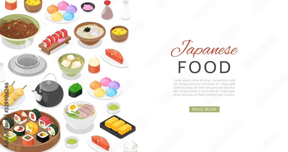 A vector illustration of Japanese Food Cuisine #Ad , #Sponsored,  #illustration#vector#Japanese#Cuisine