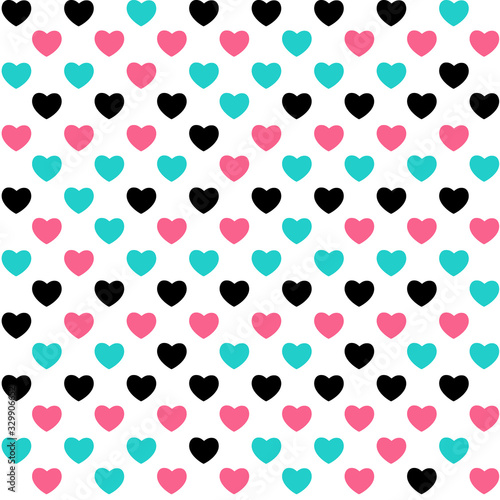 Abstract Seamless Pattern Background witj Love Heart Symbol. Vector Illustration