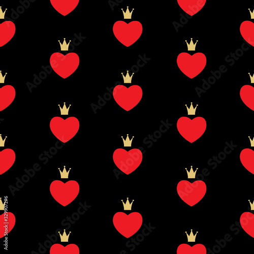 Abstract Seamless Pattern Background witj Love Heart Symbol. Vector Illustration