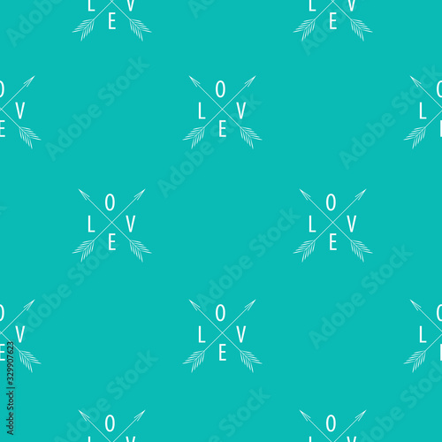 Abstract Seamless Pattern Background witj Love Heart Symbol. Vector Illustration