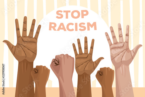 interracial hands stop racism campaign