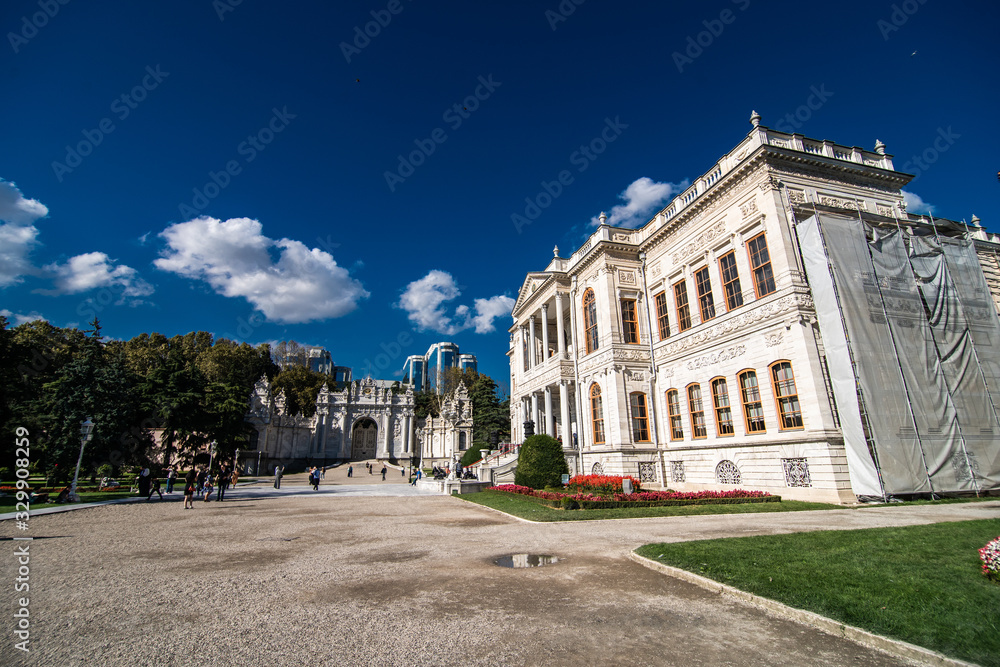 Istanbul, Turkey - October, 2019: Dolmabahce Palace in Istanbul, Turkey