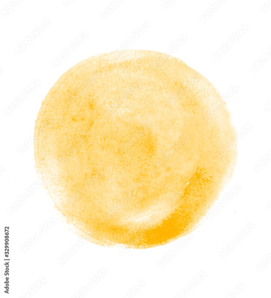 Yellow watercolor circle brush background Yellow watercolor circle brush background
