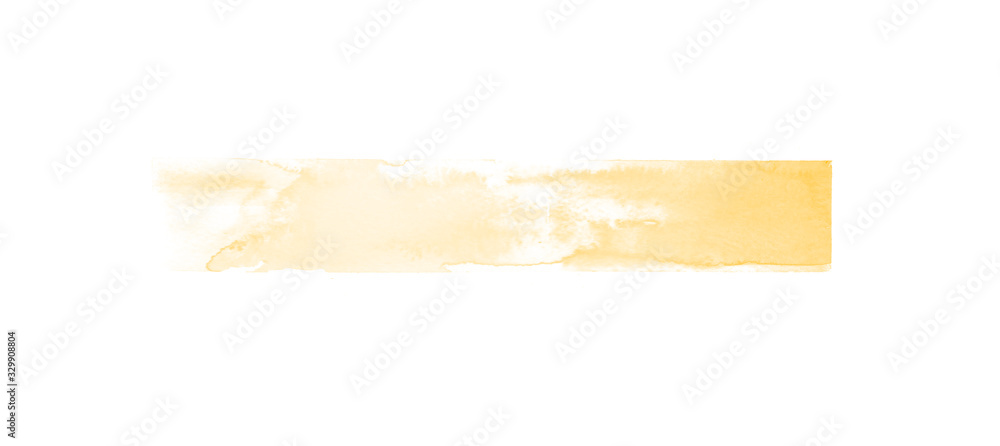 Yellow watercolor isolated line brush