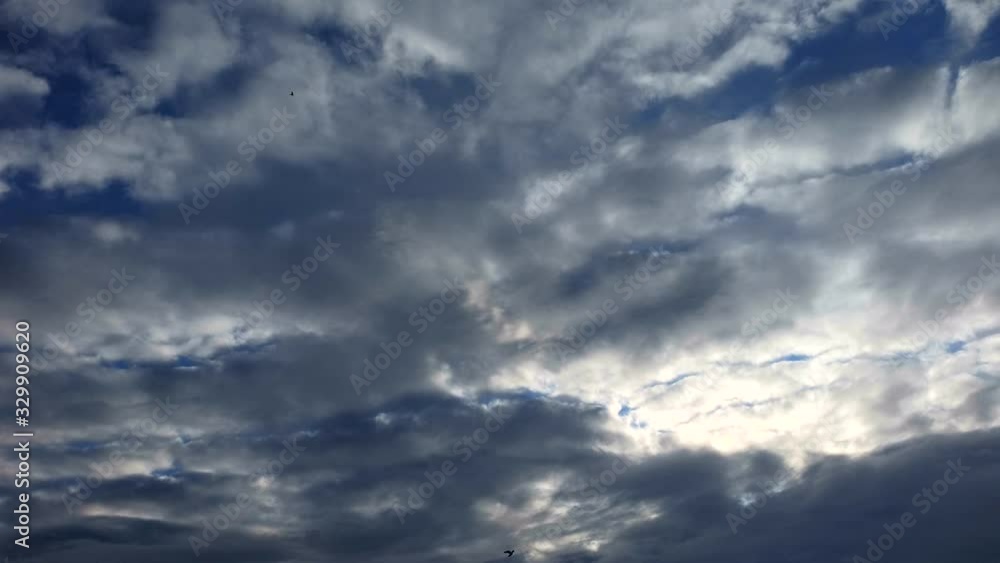 Blue cloudy sky background, time lapse 4k. Beautiful dramatic fluffy clouds slow moving. Blue cloudy sky background, time lapse 4k. Beautiful dramatic fluffy clouds slow moving.