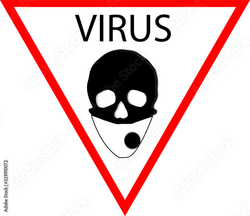 Warning medical symbol caution dangerous virus