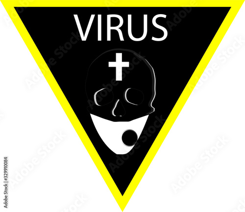 Warning medical symbol caution dangerous virus