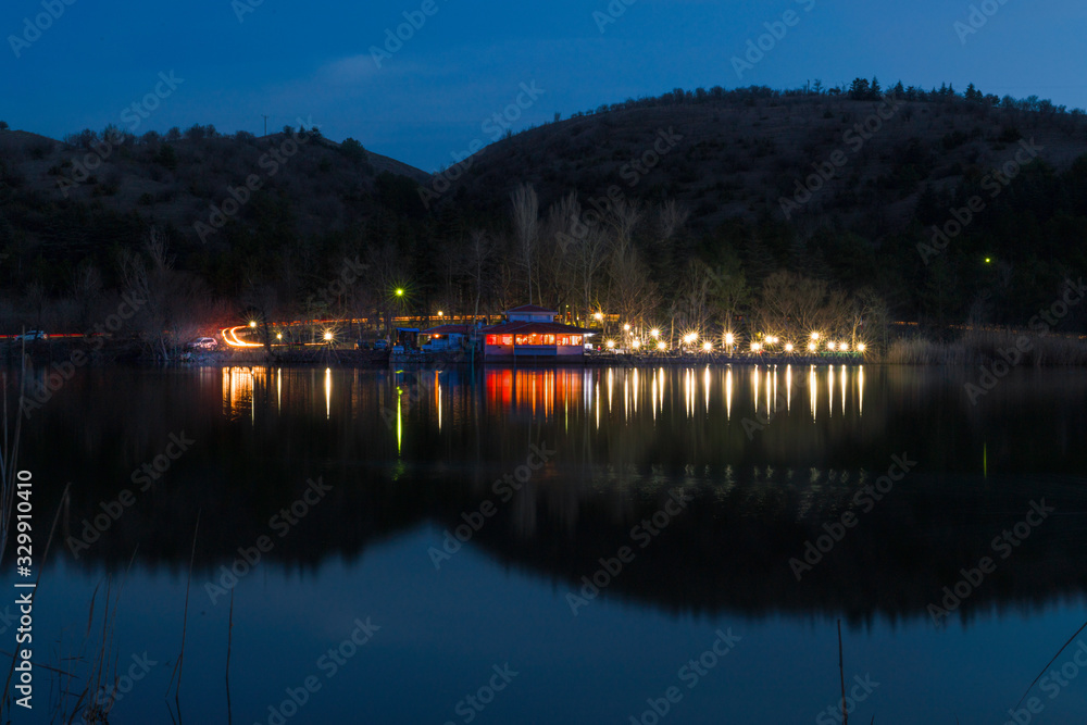 View of Lake Eymir with long exposure View of Lake Eymir with long exposure