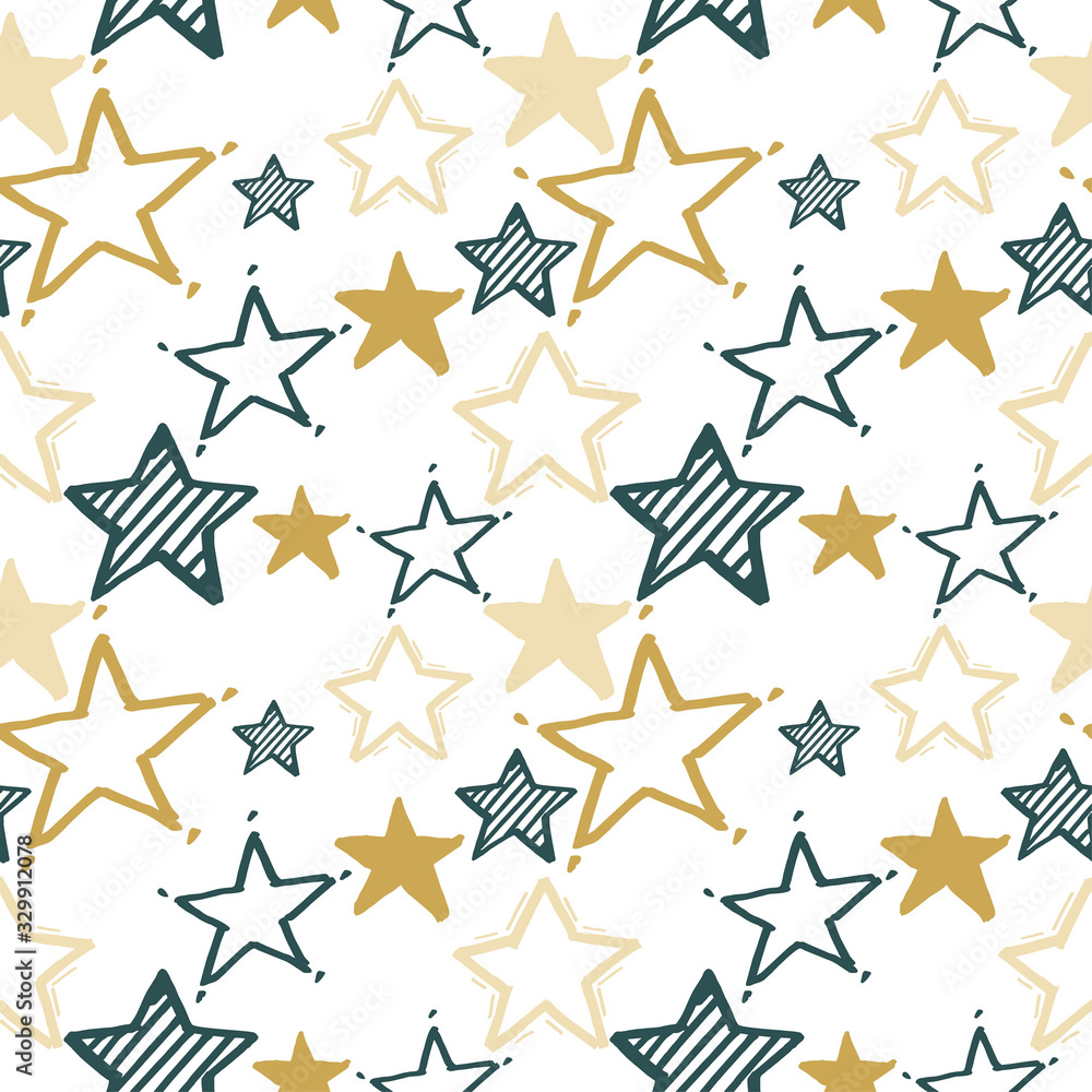 Seamless pattern of stars randomly arranged. Seamless pattern of stars randomly arranged.