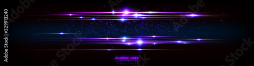 Glint cosmic rays. Power energy. Futuristic wave Flash. Magic sparks. Mystical shine streaks. Empty place. Neon wind lines. Glow effect. Beautiful light. Abstract background. Vector. EPS10