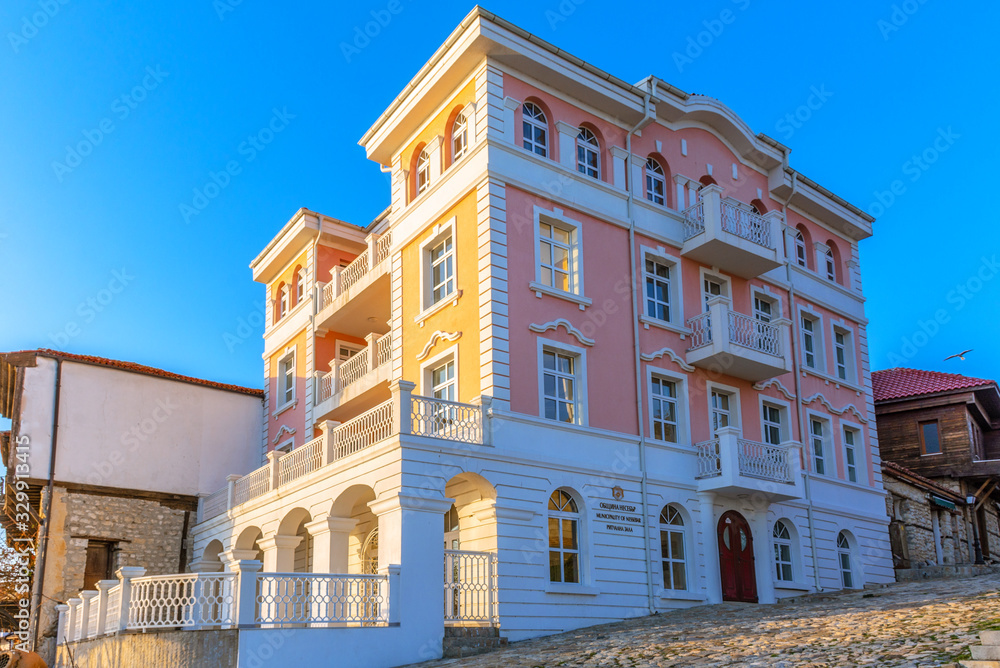 Fototapeta premium Beautiful colorful building in Nesebar, Bulgaria