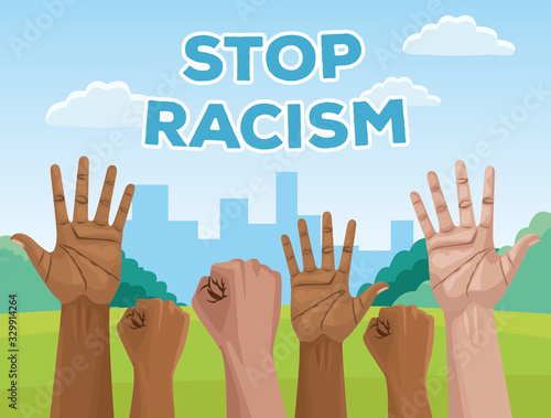 interracial hands stop racism campaign