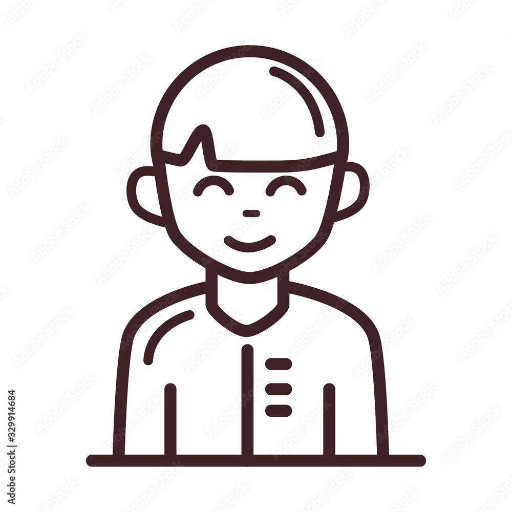 avatar male man portrait cartoon character line style icon