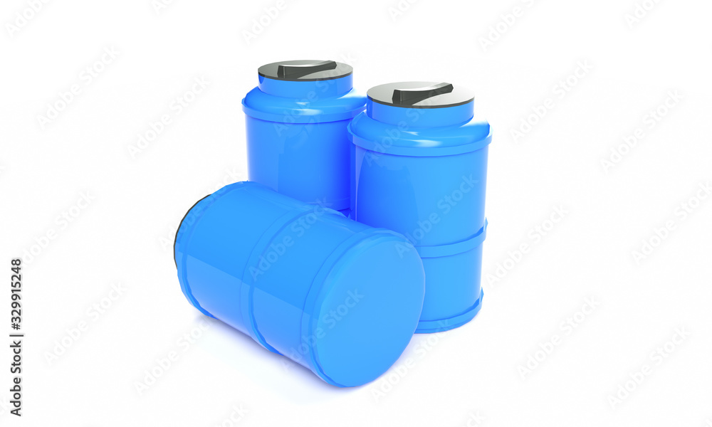 Water tank. Capacities for various liquids, 3d illustration Water tank. Capacities for various liquids, 3d illustration