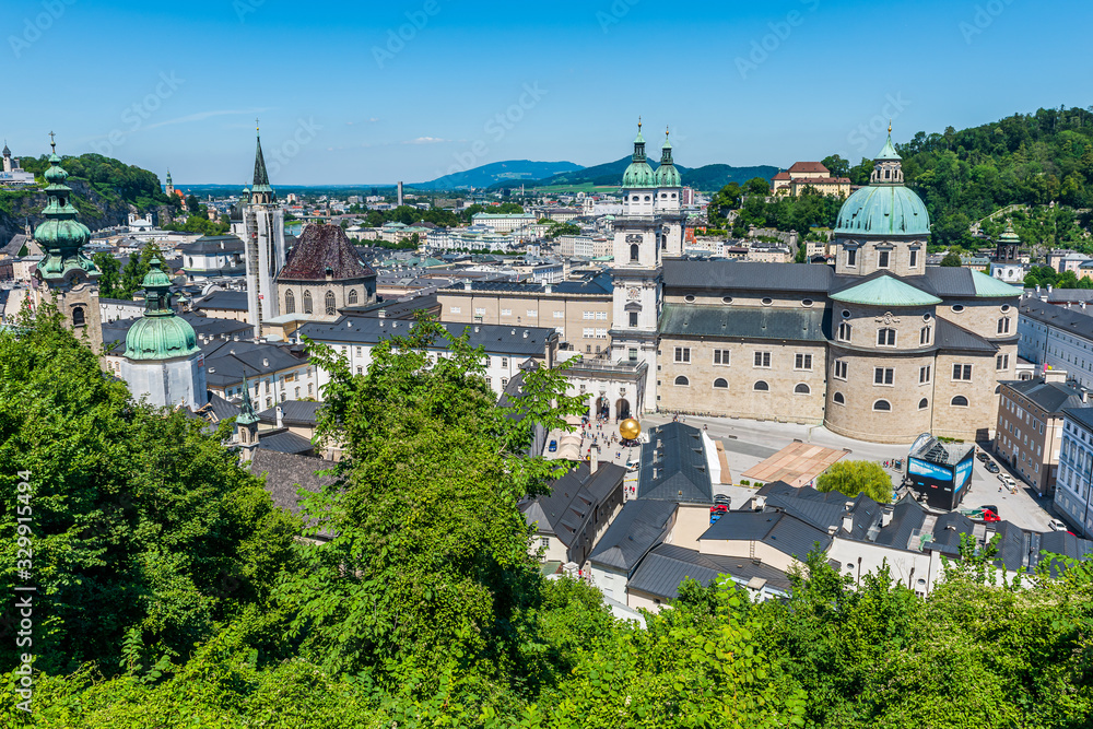 Salzburg Cathedral viewed from Hohensalzburg Fortress