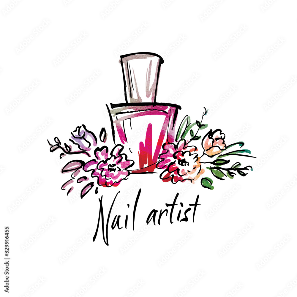 Logo of the nail artist Stock Vector | Adobe Stock