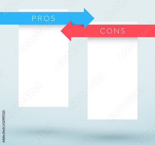 Arrows Red Blue Pros and Cons Comparison List Vector