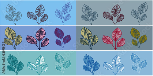 Abstract colourful leaves seamless pattern