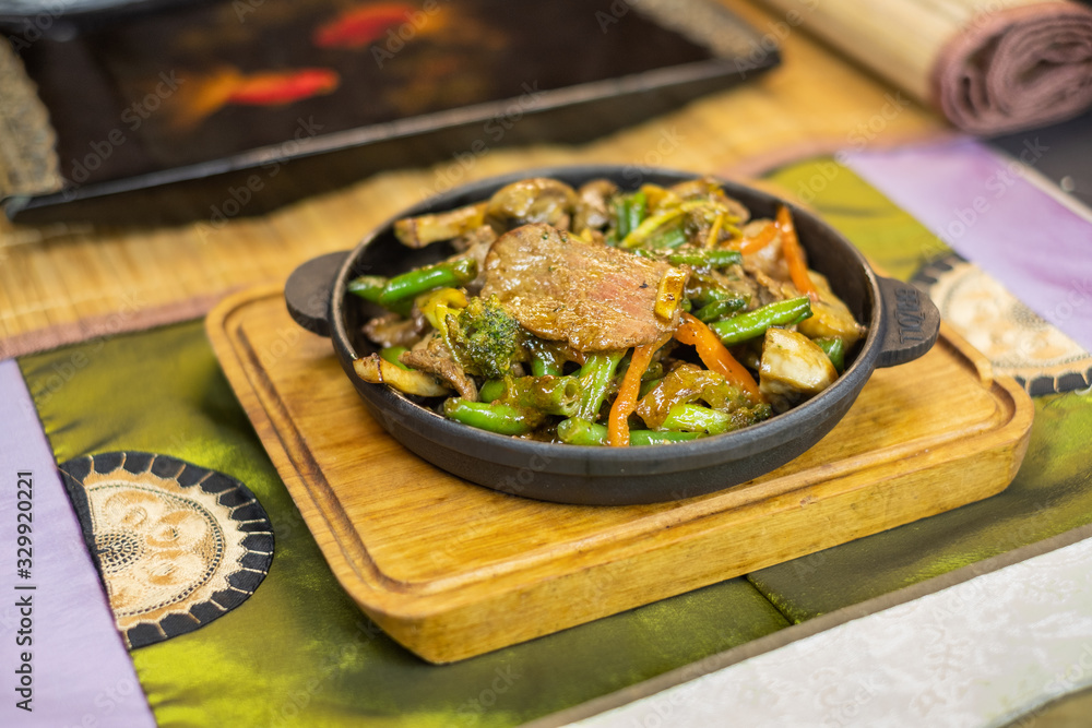 Thai chicken with needle beans in pot Thai chicken with needle beans in pot