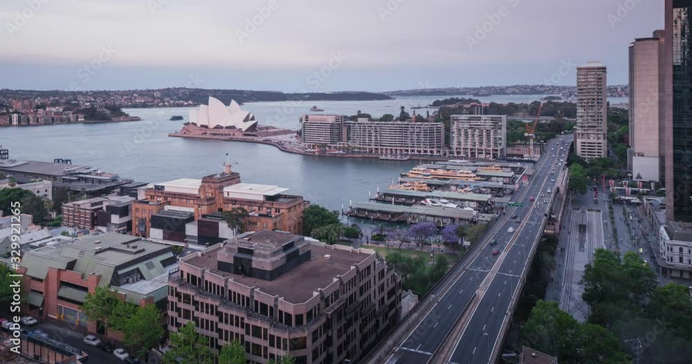 time lapse, sunset Aerial view of Sydney, Australia time lapse, sunset Aerial view of Sydney, Australia