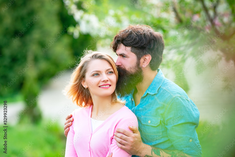 Woman and man enjoying perfect relationships and spending sprinf vacations. Happy easter day. Hunting Egg. Woman and man enjoying perfect relationships and spending sprinf vacations. Happy easter day. Hunting Egg.