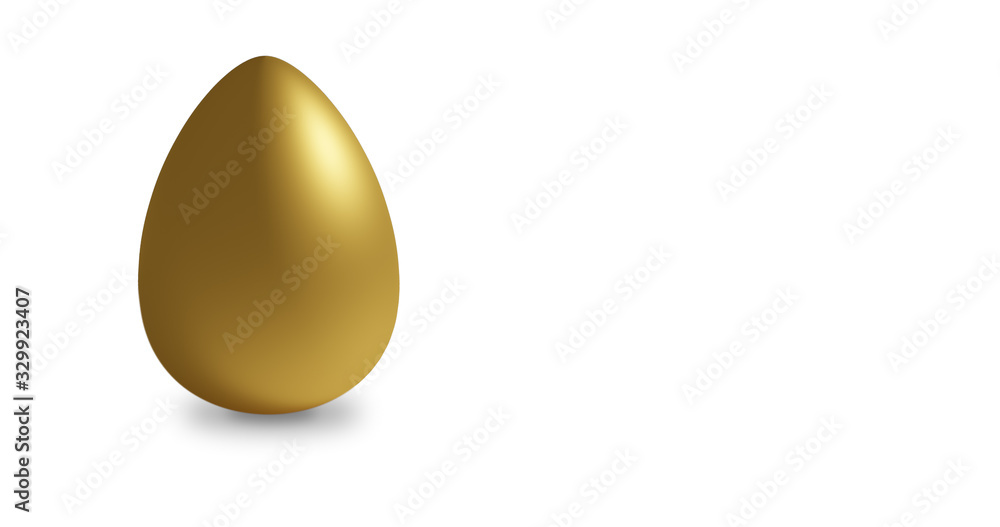 Golden egg for Easter isolated on a white background. 3D illustration Golden egg for Easter isolated on a white background. 3D illustration