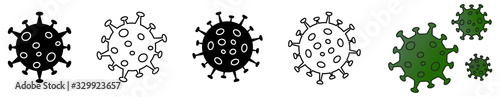 Simple virus drawing icon set, can be used as illustration for ncov coronavirus / covid 19