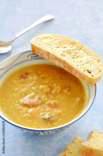 Hearty ham and lentil soup photo