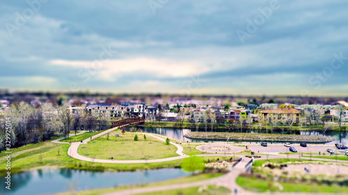 Park and Residential Cityscape