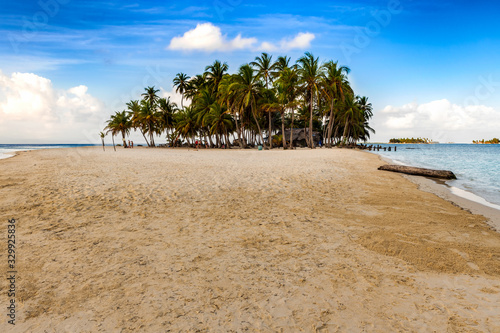 Beautiful San Blas Island at politically autonomous Guna territory in Panama.