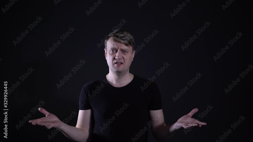 The guy says wtf on black background front The guy says wtf on black background front