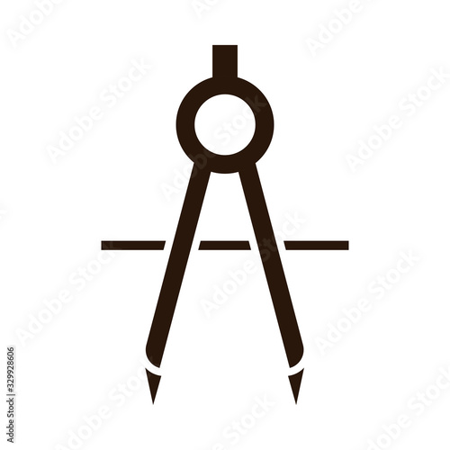 school education geometric compass supply silhouette style icon