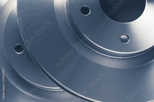 car brake discs, close-up view