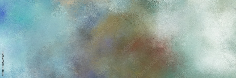 painted grunge horizontal background design with dark gray, dark sea green and pastel brown color
