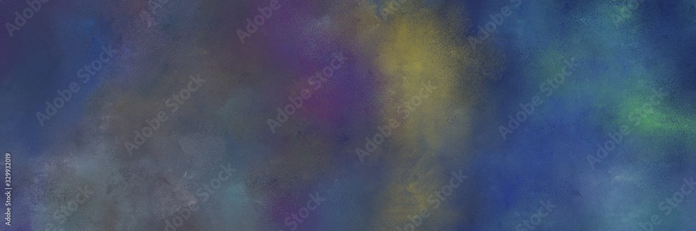abstract painted art aged horizontal header background  with dark slate gray, dim gray and steel blue color