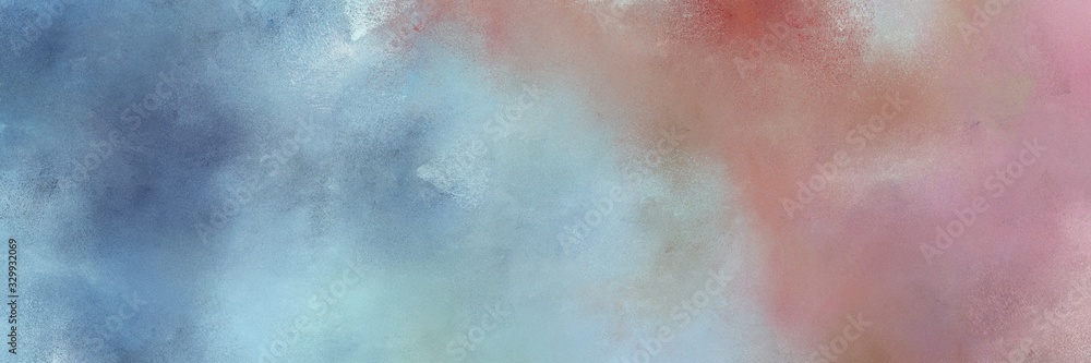 Fototapeta premium painted grunge horizontal background banner with dark gray, teal blue and light blue color