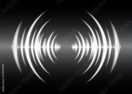 Sound waves oscillating dark  light